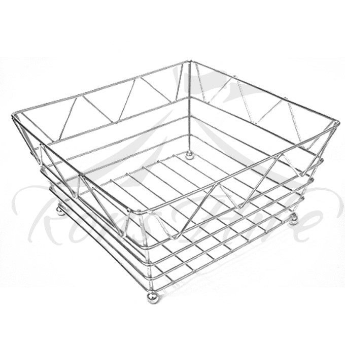 Basket - Stainless Steel Small Square Bread Basket