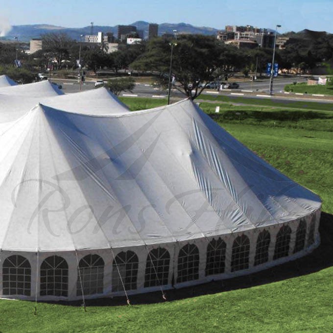 White Double King Peg & Pole Marquee - 21x60m