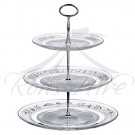 Stand - Clear Glass 3 Tier Medium Round Cup Cake Stand