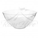 Bowl - Clear Plastic Floral Medium Round Salad Bowl