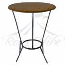 Table - Dark Brown Wooden Cocktail 0.9m Round Table with Steel Legs