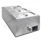 Bainmarie - Stainless Steel Electrical Large 3 Section Bainmarie with Lids and Inserts