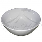 Bowl - White Ceramic Plain Large Round Salad Bowl