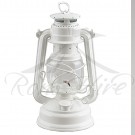 Lantern - White Metal/Glass Hurricane Lantern