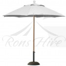 Umbrella - Cream Wooden Caribbean 2.5m x 2.5m Hectagonal Umbrella with Base