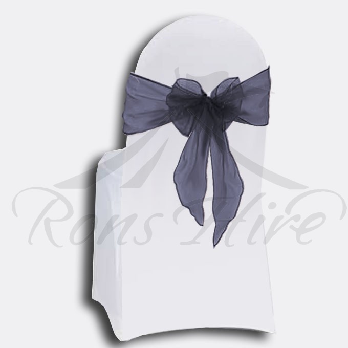 Tieback - Black/Blue Organza Tieback
