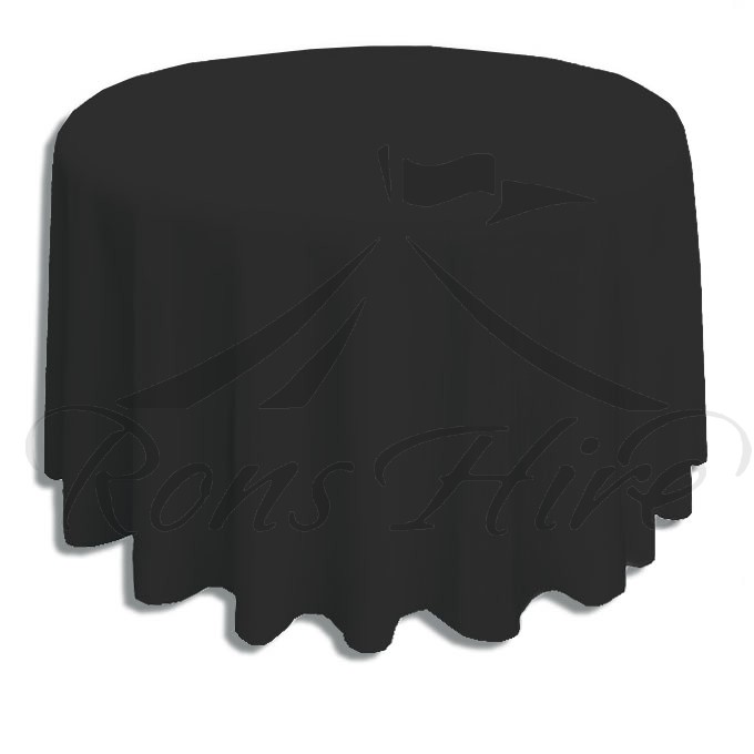 Tablecloth - Black Linen 3.3m Round Tablecloth