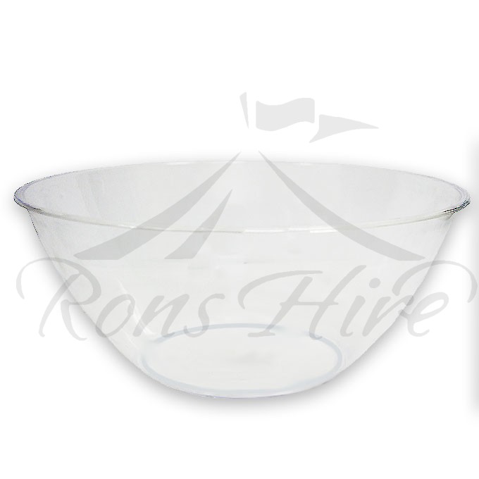 Bowl - Clear Plastic Plain Medium Round Salad Bowl