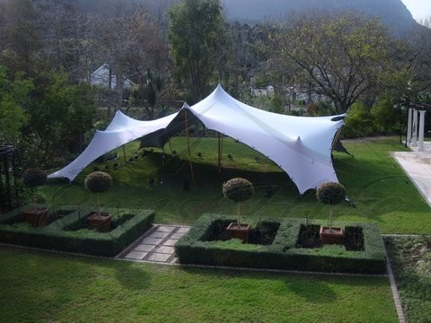 White Bedouin Stretch Tent - 6x6m