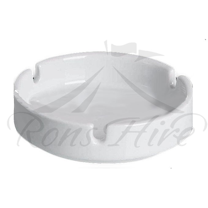 Ashtray - White Ceramic 10cm Round Ashtray