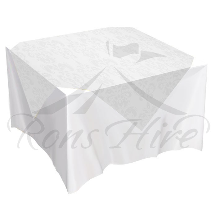 Overlay - White Damask 1.35m x 1.35m Overlay
