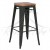 Stool - Black Wood/Metal Cargo Bar Stool